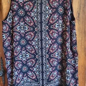 Max Edition Black Paisley Shell with Red and Yellow Floral Motifs